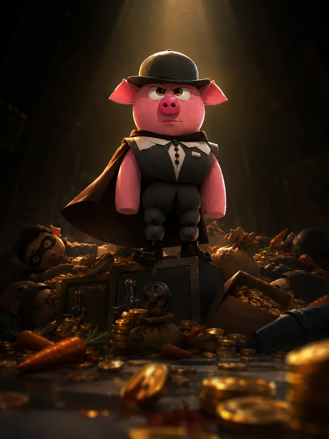 Concept art Piggy 4 con exploración de diseño de personaje